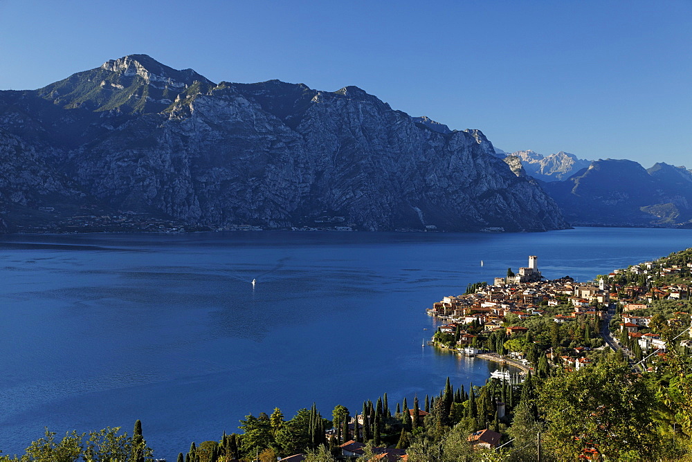 Panorama, Scaliger Castle, Malcesine, Lake Garda, Veneto, Italy