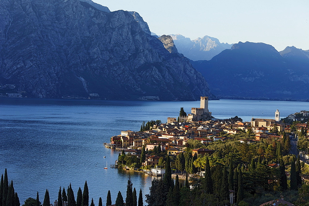 Panorama, Scaliger Castle, Malcesine, Lake Garda, Veneto, Italy