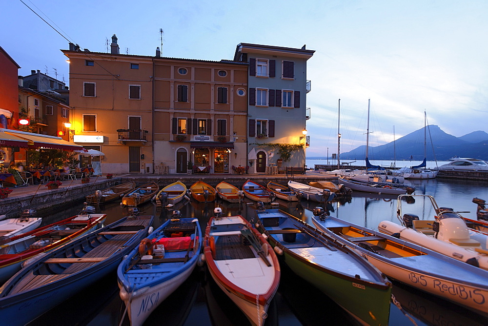 Boats, Harbor, Castelletto di Brenzone, Lake Garda, Veneto, Italy