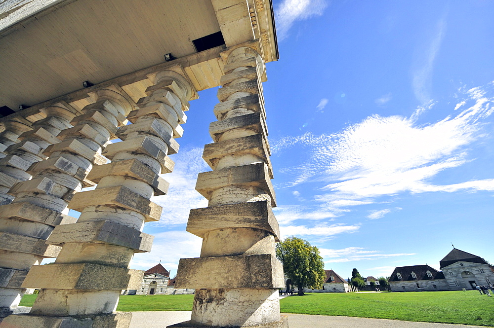 Royal saline in the sunlight, Arc-et-Senans, Jura, Franche ComtÃˆ, Eastern France, Europe