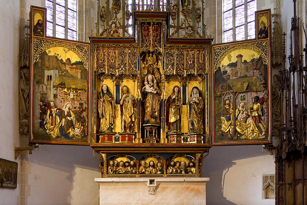 High altar in the choir of Blaubeuren monastery, Blaubeuren, Baden-Wuerttemberg, Germany, Europe