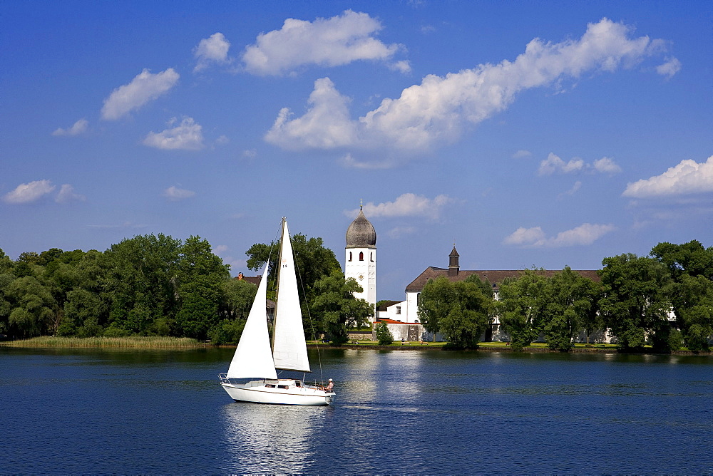 Frauenchiemsee minster, also called Frauenwoerth, Benedictine monastry, Chiemsee, Bavaria, Germany, Europe