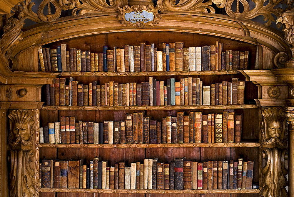 Library in the monastery of Waldsassen, Upper Palatinate, Bavaria, Germany