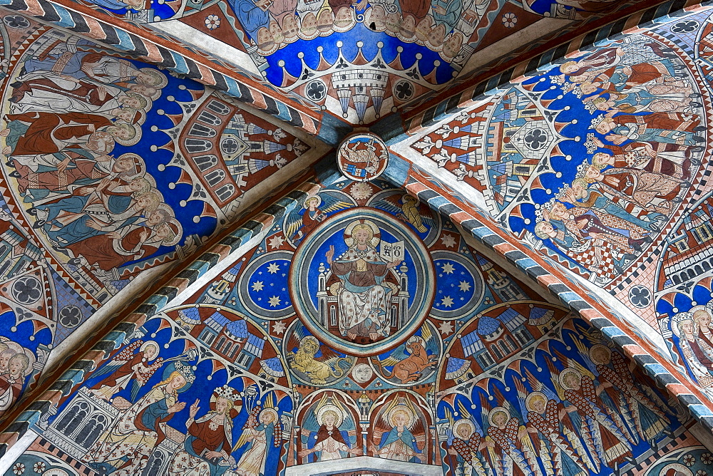 Ceiling fresco at the Nunnery of Wienhausen Convent, former Cistercian nunnery is today an evangelical abbey, Wienhausen, Lower Saxony, Germany, Europe