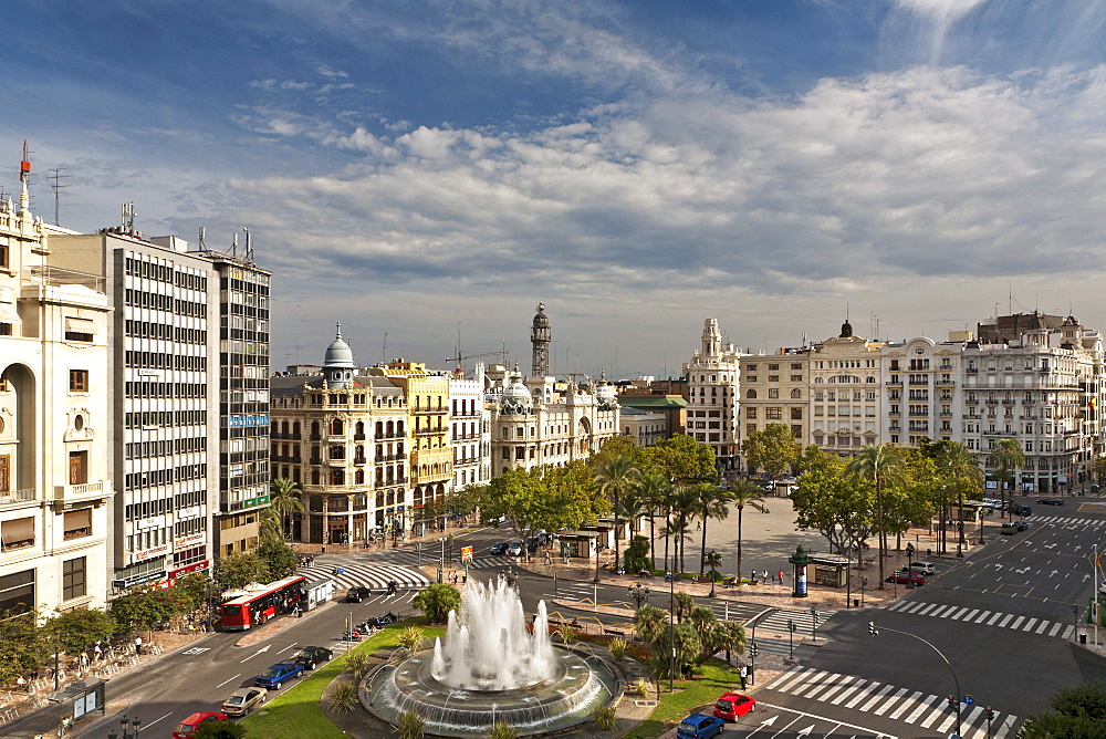 Town Hall square, Plaza del Ayuntamiento, Valencia, Spain