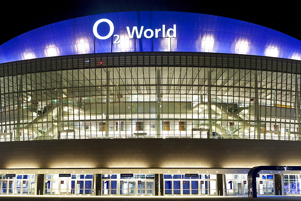 O2 World Stadium at night, Berlin, Germany