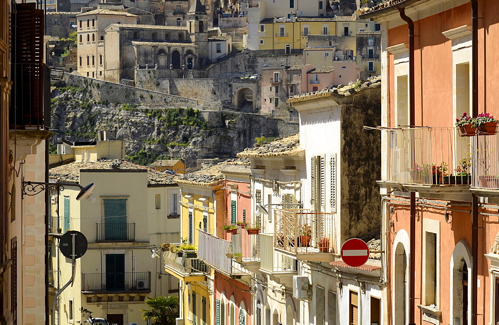 View over downtown of Ragusa, Ragusa, Sicily, Italy