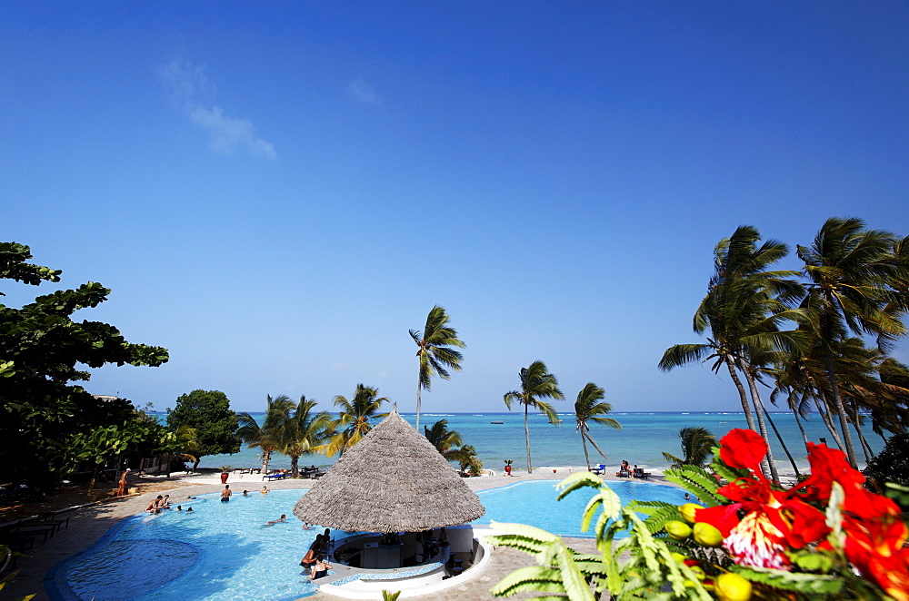 Pool of the Karafuu Resort on the waterfront, Dongwe, Zanzibar, Tanzania, Africa