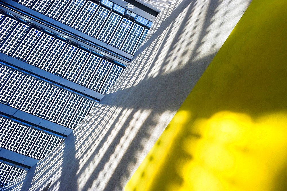 Solar installation on glass roof, Fraunhofer institute, Freiburg im Breisgau, Baden-Wurttemberg, Germany