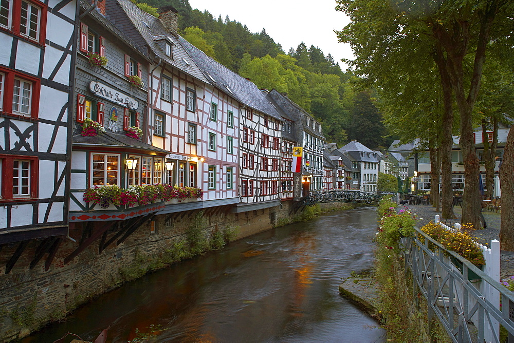 Monschau, Half-timbered house, Rur, Haller, Eifel, North Rhine-Westfalia, Germany, Europe