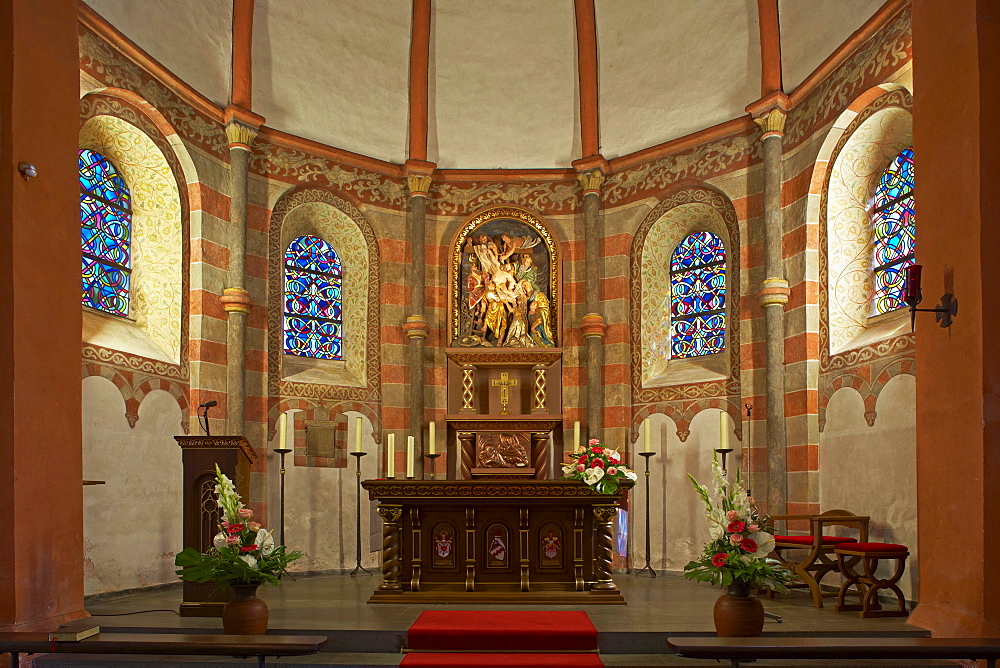 Roman Church at Niederehe, Indoor, Eifel, Rhineland-Palatinate, Germany, Europe