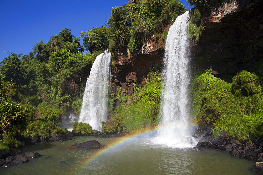 Rainbow at the falls, Iguazu National park, Iguazu, Misiones, Argentina