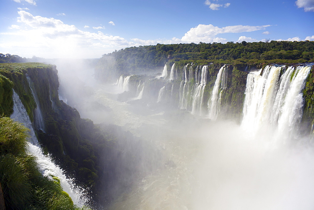 Iguazu Falls, view from Garganta del Diablo to the Brazilian side of the falls, Iguazu National park, Iguazu, Misiones, Argentina