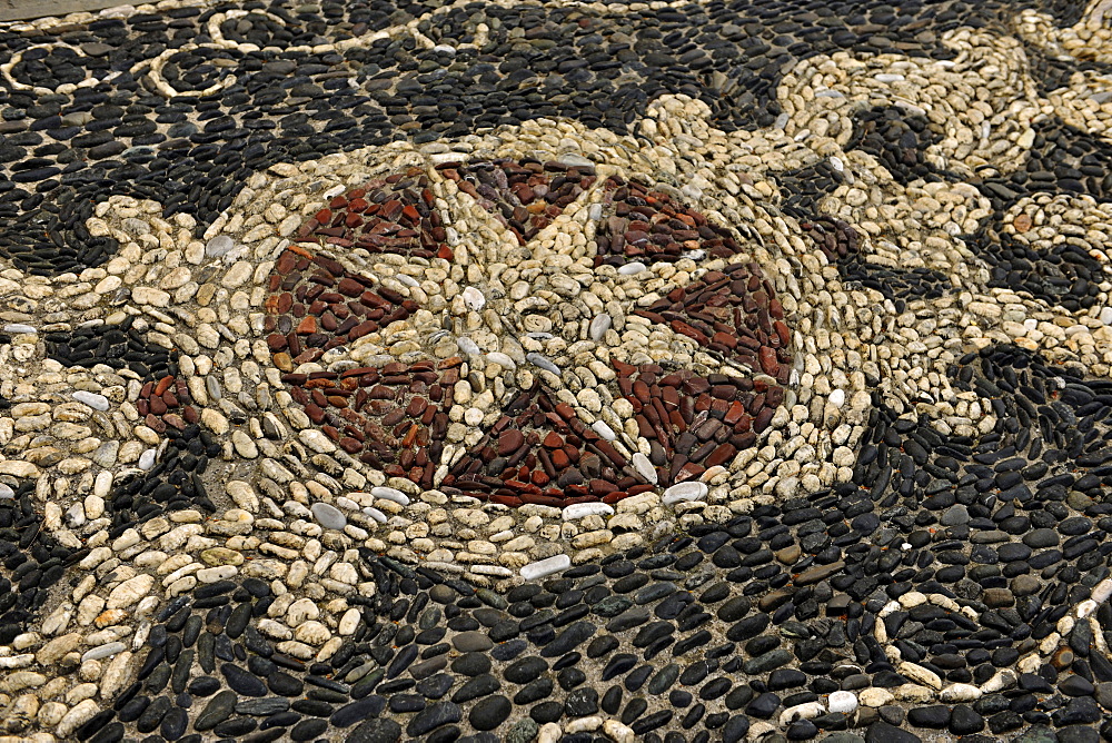 Mosaic of stones, Moneglia, Liguria, Italy, Europe