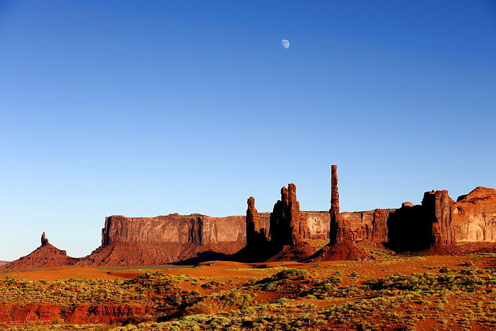 Needles, Sandstone formations, Totem pole, Yei Bi Chei, Monument Valley, Arizona, USA