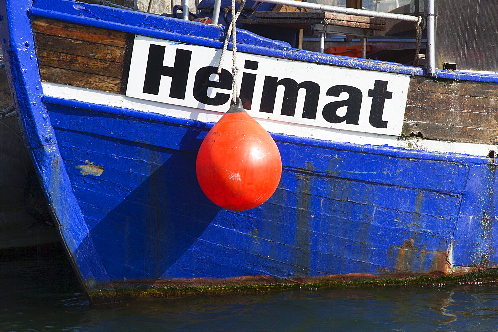 Cutter Ã‘HeimatÃ¬ in the harbour, Sassnitz, Ruegen island, Baltic Sea, Mecklenburg-West Pomerania, Germany