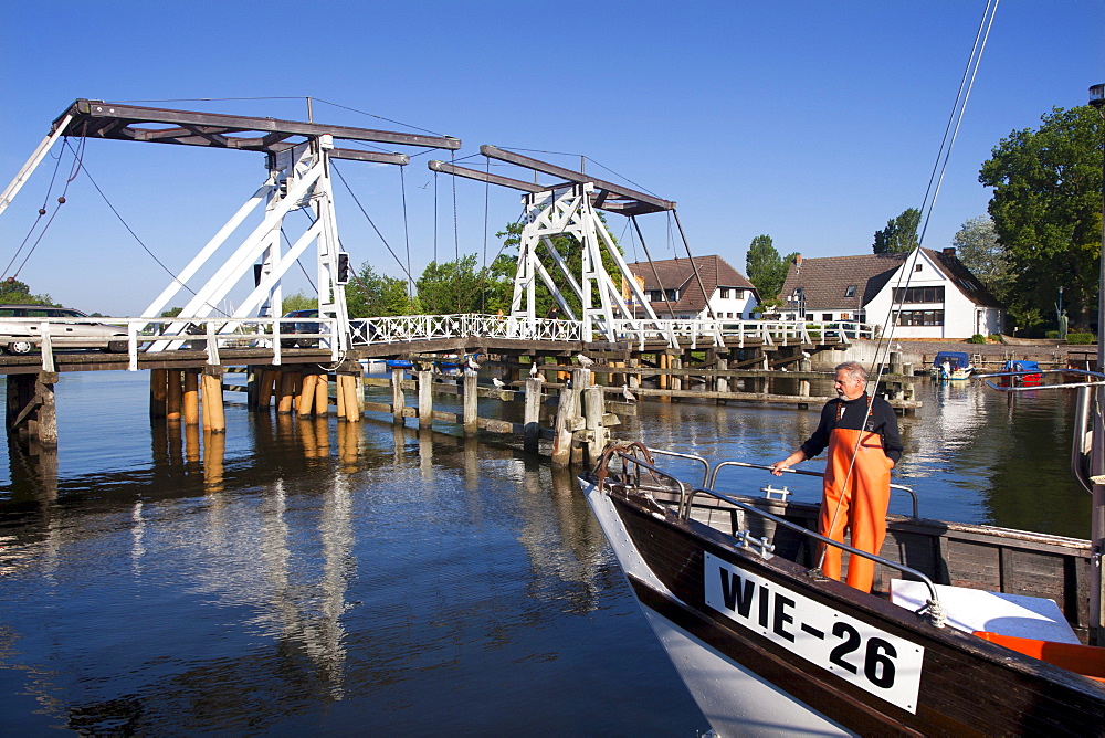 Drawbridge at Greifswald-Wieck, Baltic Sea, Mecklenburg-West Pomerania, Germany