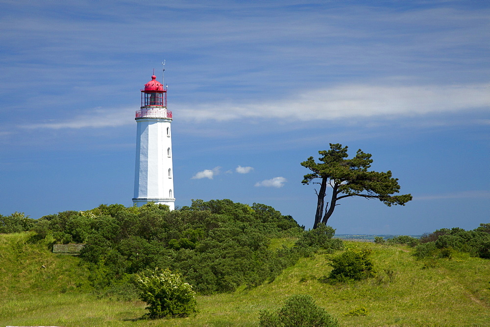 Lighthouse at Dornbusch, Hiddensee island, Baltic Sea, Mecklenburg-West Pomerania, Germany