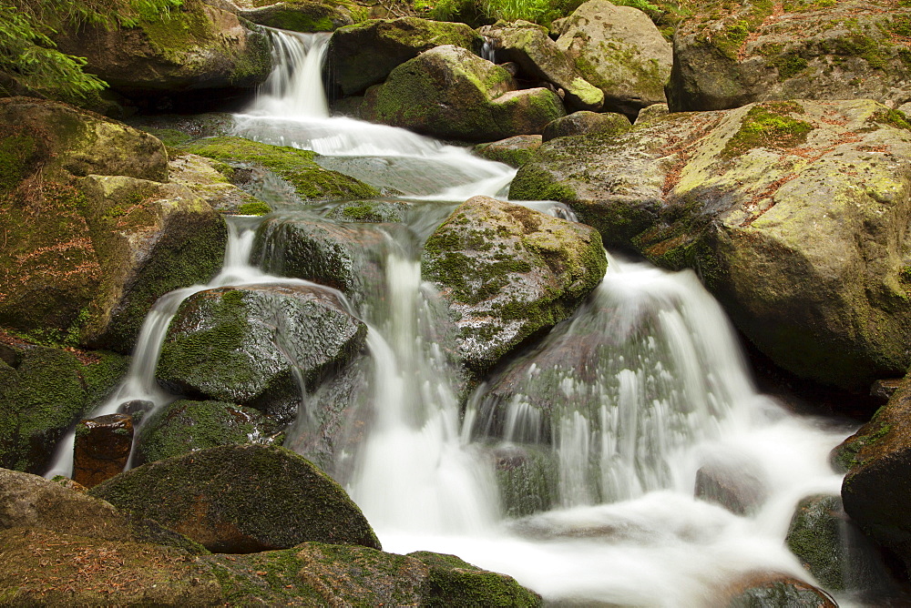 Ilse falls, Ilse valley, Heinrich-Heine hiking trail near Ilsenburg, Harz mountains, Saxony-Anhalt, Germany