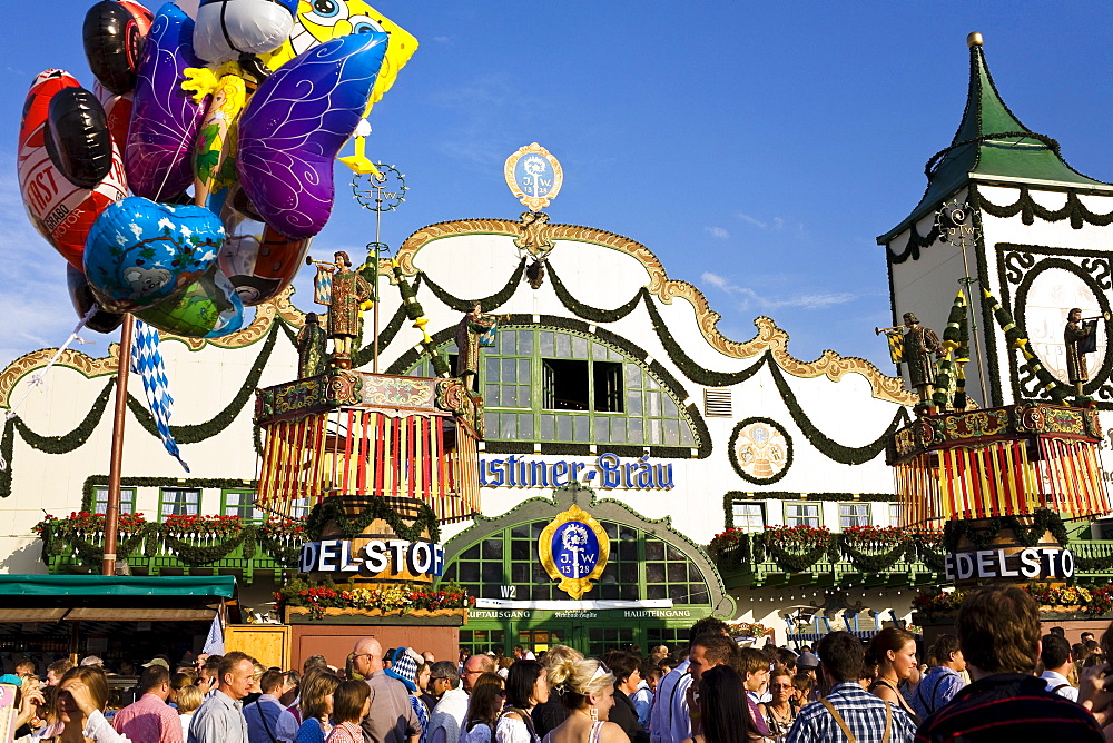 Beer tent at Oktoberfest, Munich, Bavaria, Germany, Europe