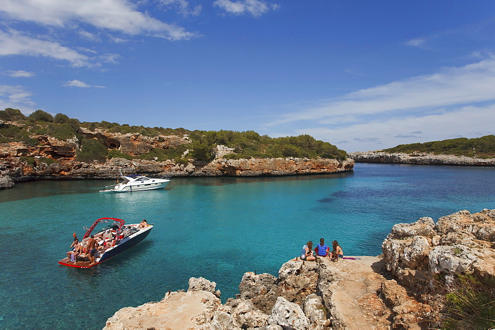 Cala Sa Nau, bay, near Cala dOr, Mallorca, Balearic Islands, Spain, Europe