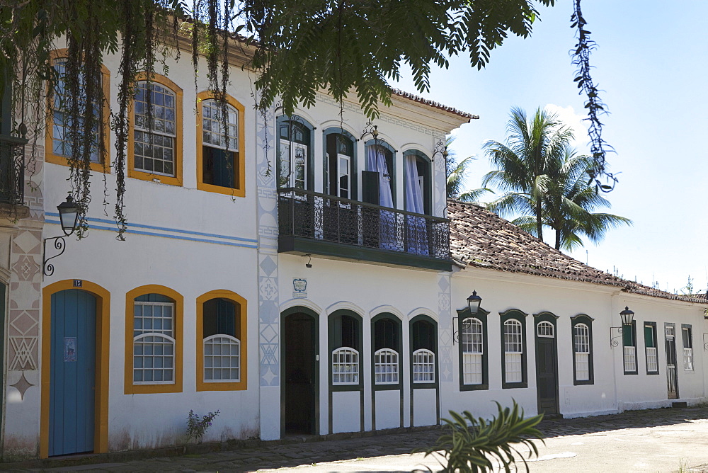 Historical houses in the colonial town Paraty, Costa Verde, State of Rio de Janeiro, Brazil, South America, America