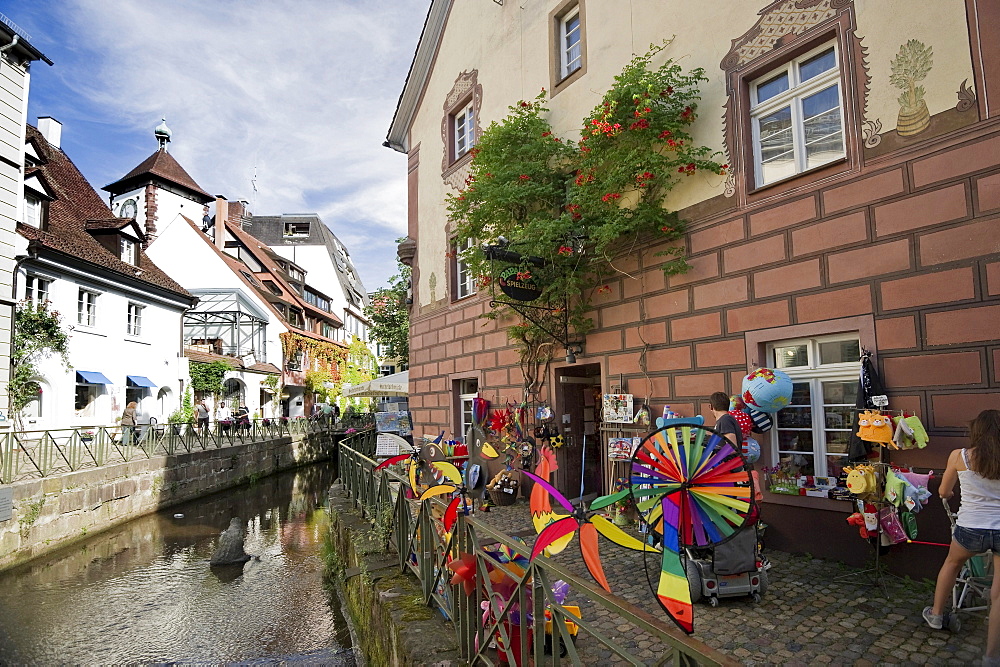 Small shop at the old town of Freiburg im Breisgau, Baden-Wuerttemberg, Germany, Europe