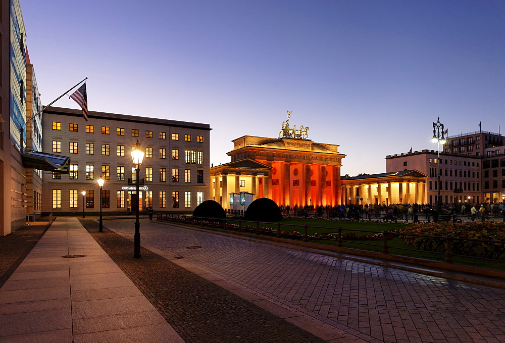 Brandenburg Gate at Parisian Square, Festival of Lights, Berlin Mitte, Berlin, Germany