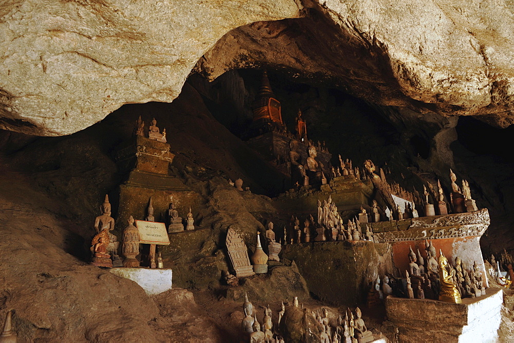 Buddha statues, Pak Ou caves, Mekong river, north of Luang Prabang, Laos