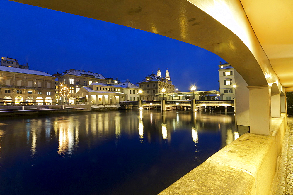 Acades at river Limmat, Zurich, Switzerland