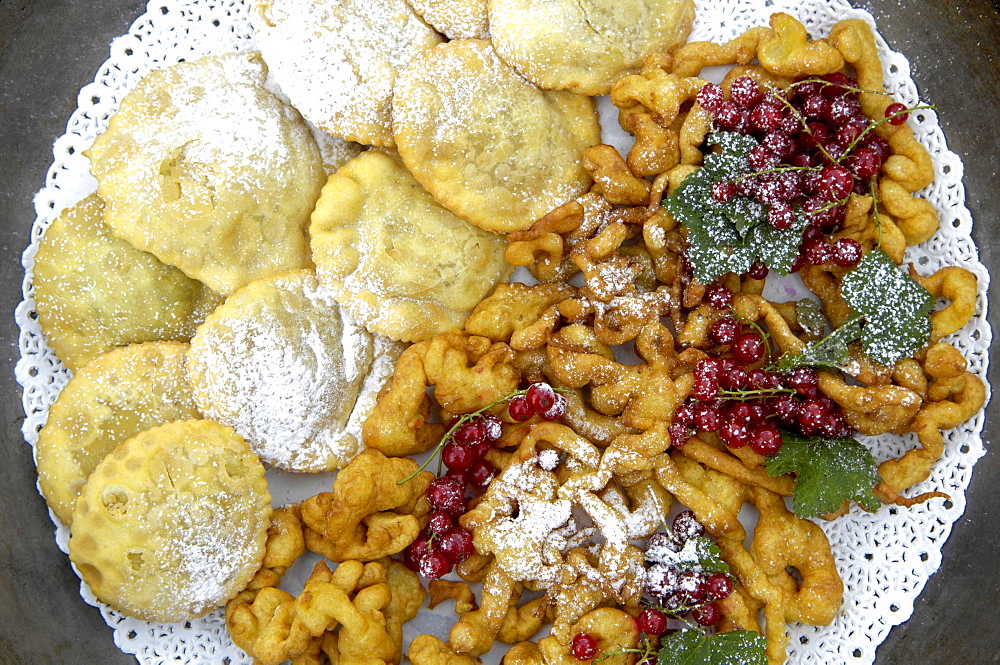 Close up of a dessert on a plate, Alto Adige, South Tyrol, Italy, Europe