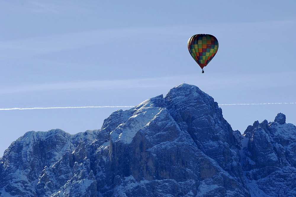 Hot air balloon flight over the Puster Valley, Alto Adige, South Tyrol, Italy