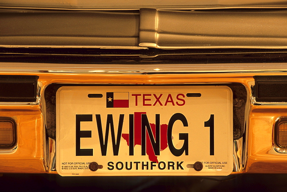 Ewing 1 License Plate, Dallas, Texas USA