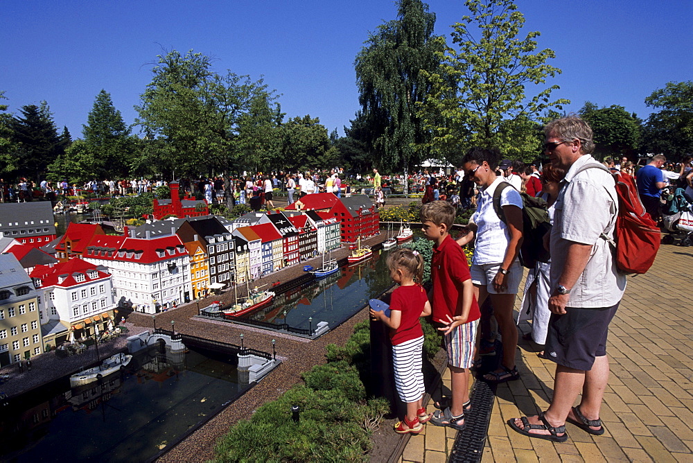 Family at Legoland, Lego Copenhagen Nyhavn, Legoland, Billund, Central Jutland, Denmark