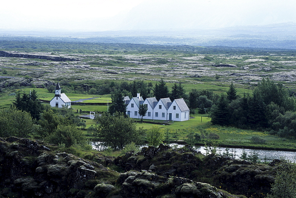 Buildings at Pingvellir, Near Almannagja Rift, Pingvellir National Park, Iceland