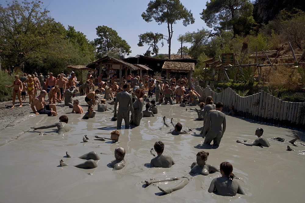 Mud Bath Relaxation, Dalyan River Mud Baths, Dalyan River, Turkish Aegean, Turkey