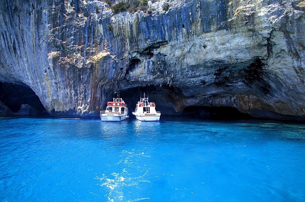 Entry to Grotto di Blue Marino, Golfo di Orosei, Ogliastra, Sardinia, Italy