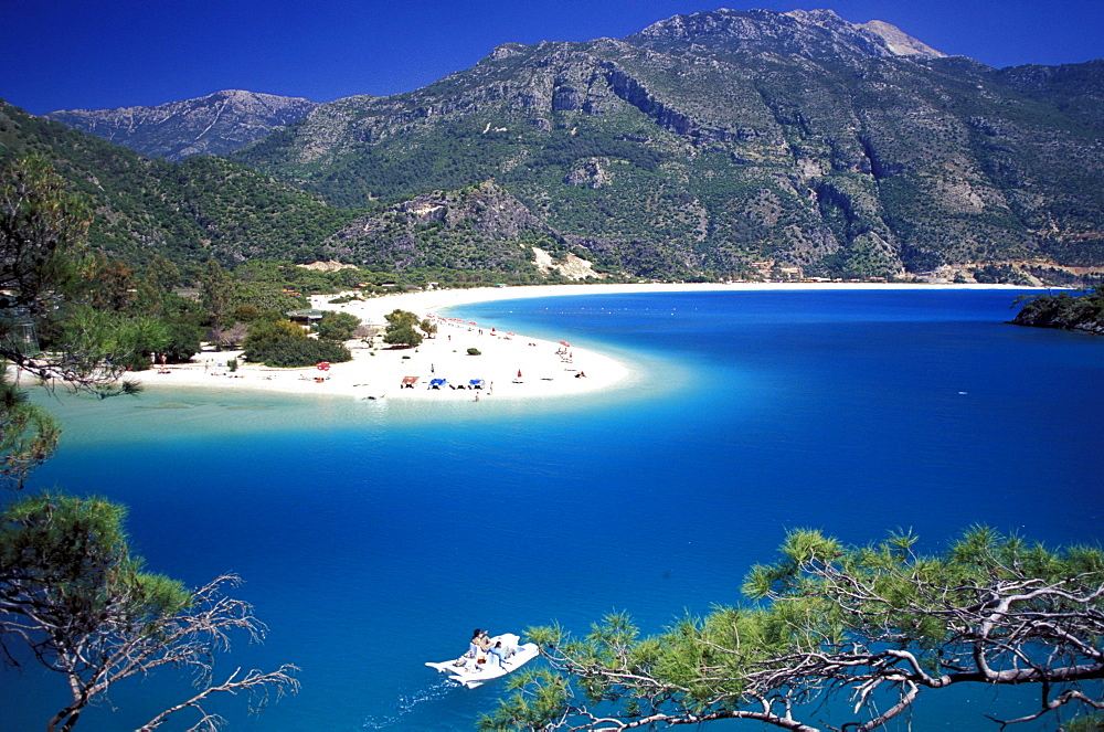 Beach in the Lagoon of Oludeniz, Oludeniz, Lycian coast, Turkey