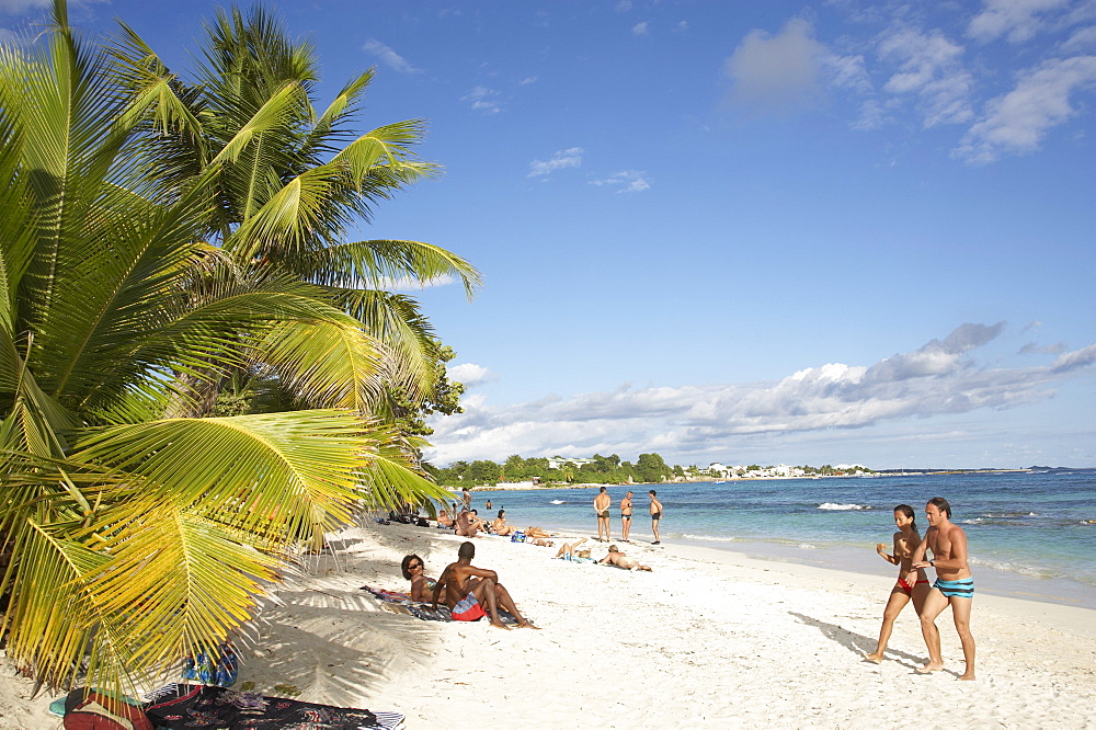 People on the beach, Plage de Raisins Claires, Saint Francois, Basse-Terre, Guadeloupe, Caribbean Sea, America