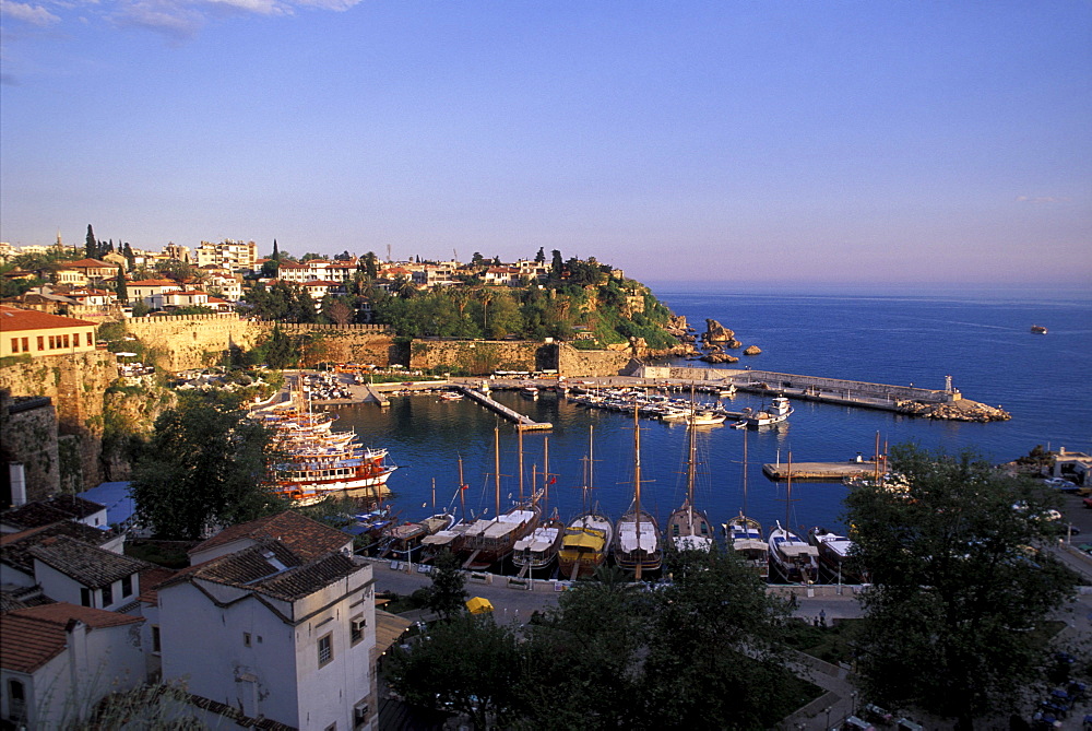 Aerial view of harbor, Antalya, Antalya, Turkey