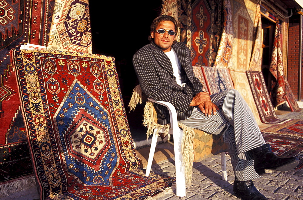 Carpet seller, Side, Turkish Riviera, Turkey