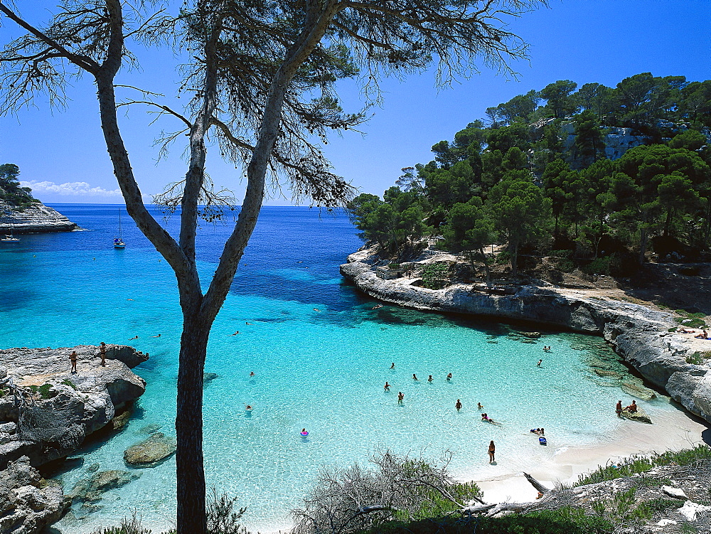 Coastal landscape at Cala Mitjaneta, near Cala Galdana, Minorca, Spain