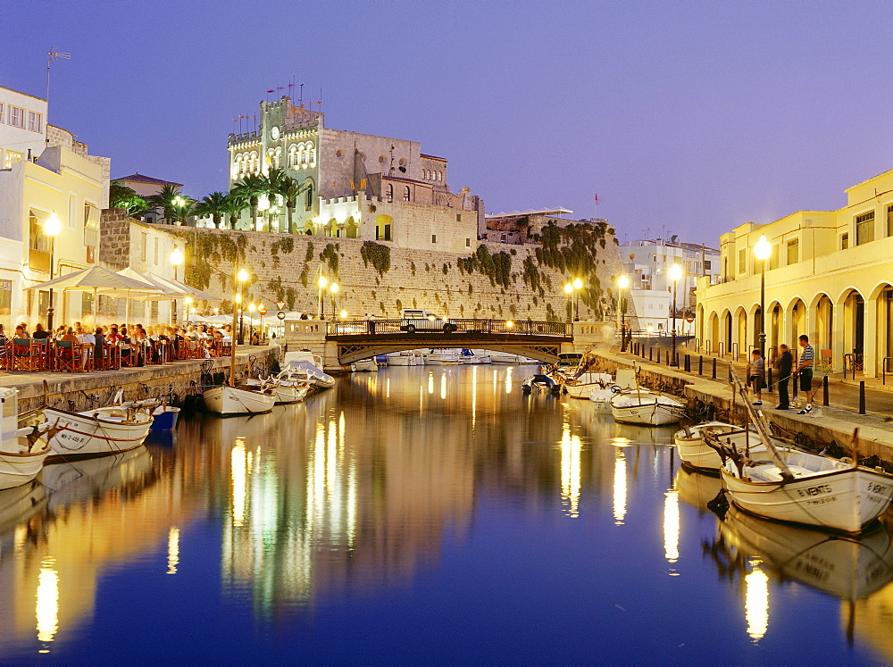 Town hall, former Arab Palace and harbour, Ciutadella, Menorca, Minorca, Balearic Islands, Mediterranean See, Spain