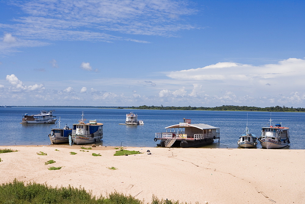 Amazon River Waterfront and beach, Santarem, Amazon, Brazil, South America