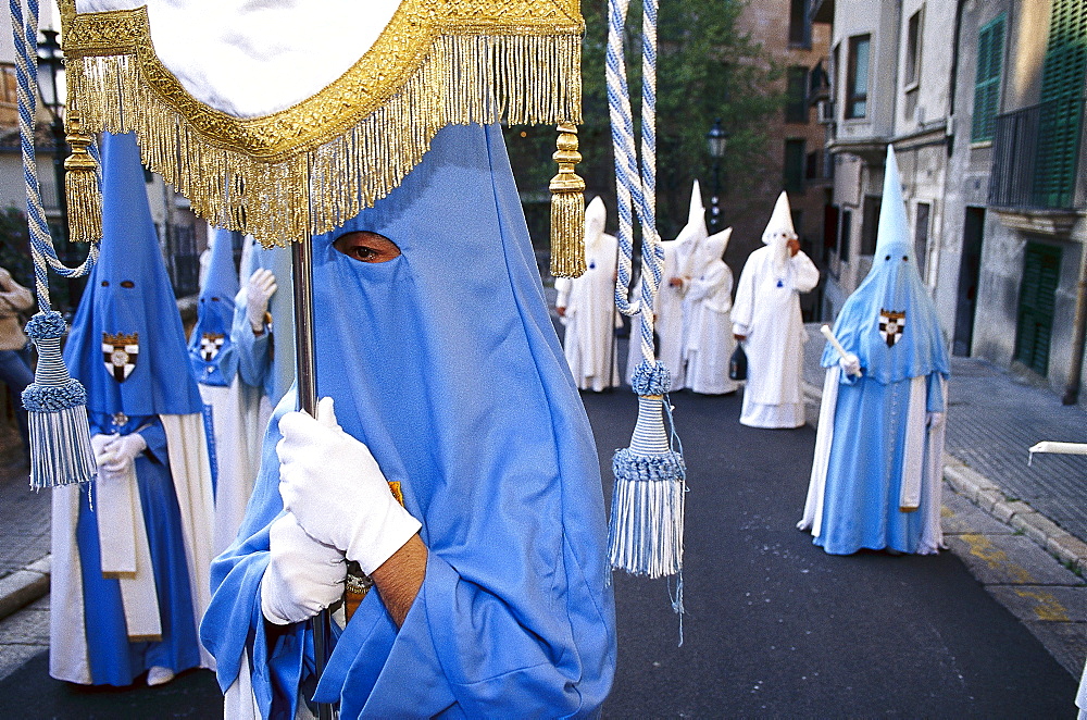 Procession of Penitents, Semana Santa, Holy Week, Palma de Mallorca, Mallorca, Majorca, Balearic Islands, Spain