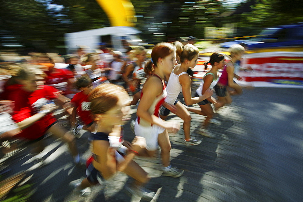 Children at the start of a race, Competition, Running, Sport