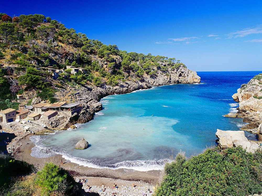 Cala DeyÂ·, beach near DeyÂ·, Serra de Tramuntana, Mallorca, Majorca, Balearic Islands, Mediterranean Sea, Spain