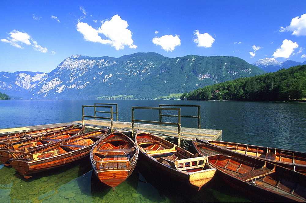 Boots at the jetty, Lake Bohinj, Slovenia