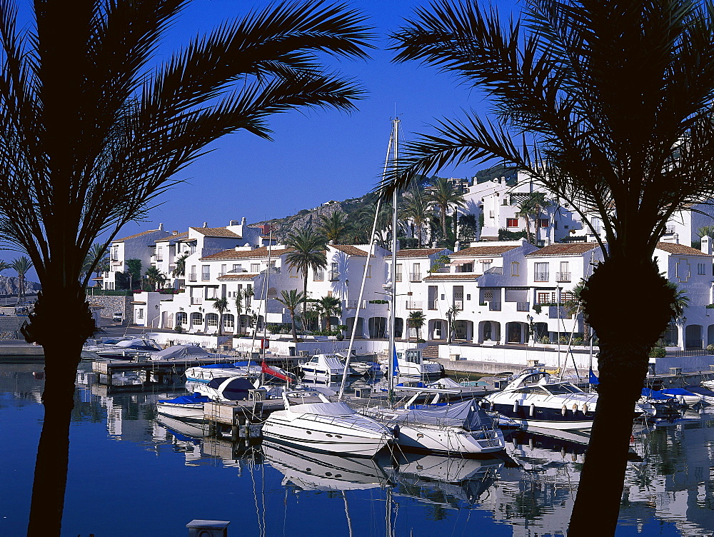 Marina and houses in the sunlight, Marina del Este, Costa del Sol, Granada province, Andalusia, Spain, Europe