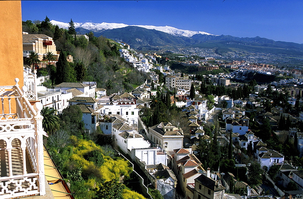 V.Balkon d. Hotel Alhambra Palace, Sierra Nevada, Granada, Andalusia, Spain, Europe